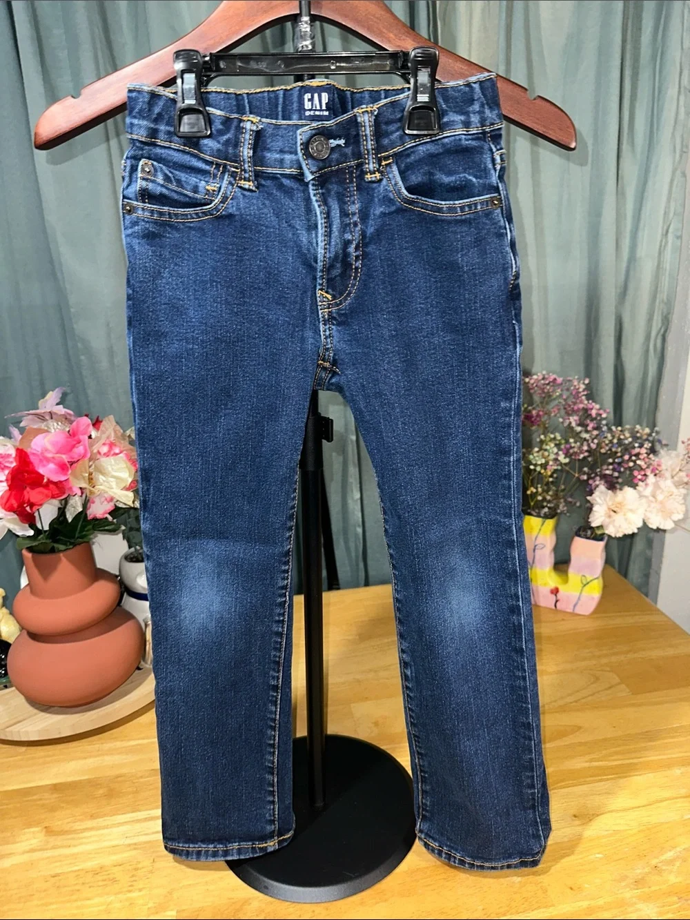 🎉GAP Kids Dark Blue Slim Straight Jeans A204